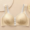 thumbnail image 3 of Wireless Bras Front Button Push Up Bra for Old Women Front Closure Bras for Women V Neck Seamless Bralettes with Wide Strap, 3 of 8
