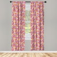 thumbnail image 3 of Ambesonne Bird Window Curtains, Pop Colorful Peacocks, Each 28" W x 84" L, Hot Pink Dark Magenta, 3 of 3