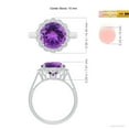 thumbnail image 6 of ANGARA Natural 3.2 ct Amethyst Scalloped Halo Ring in 14K White Gold for Women (Size-10mm) | February Birthstone, Birthday, Anniversary, Jewelry Gift for Women | Natural Amethyst Ring, 6 of 11