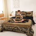thumbnail image 3 of Erosebridal Brown Rustic Farmhouse Twin Bedding Sets 7-Piece, Deer Wildlife Bedding Comforter Set, Black Reversible, 3 of 7