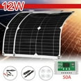 thumbnail image 3 of Kit de Panel Solar de 12W Cargador de BateríA de 50 una y 12 V con Controlador, Caravana, Barco, 3 of 5