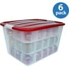 Set of 6, Iris 62 Qt. Box w/ ornament dividers