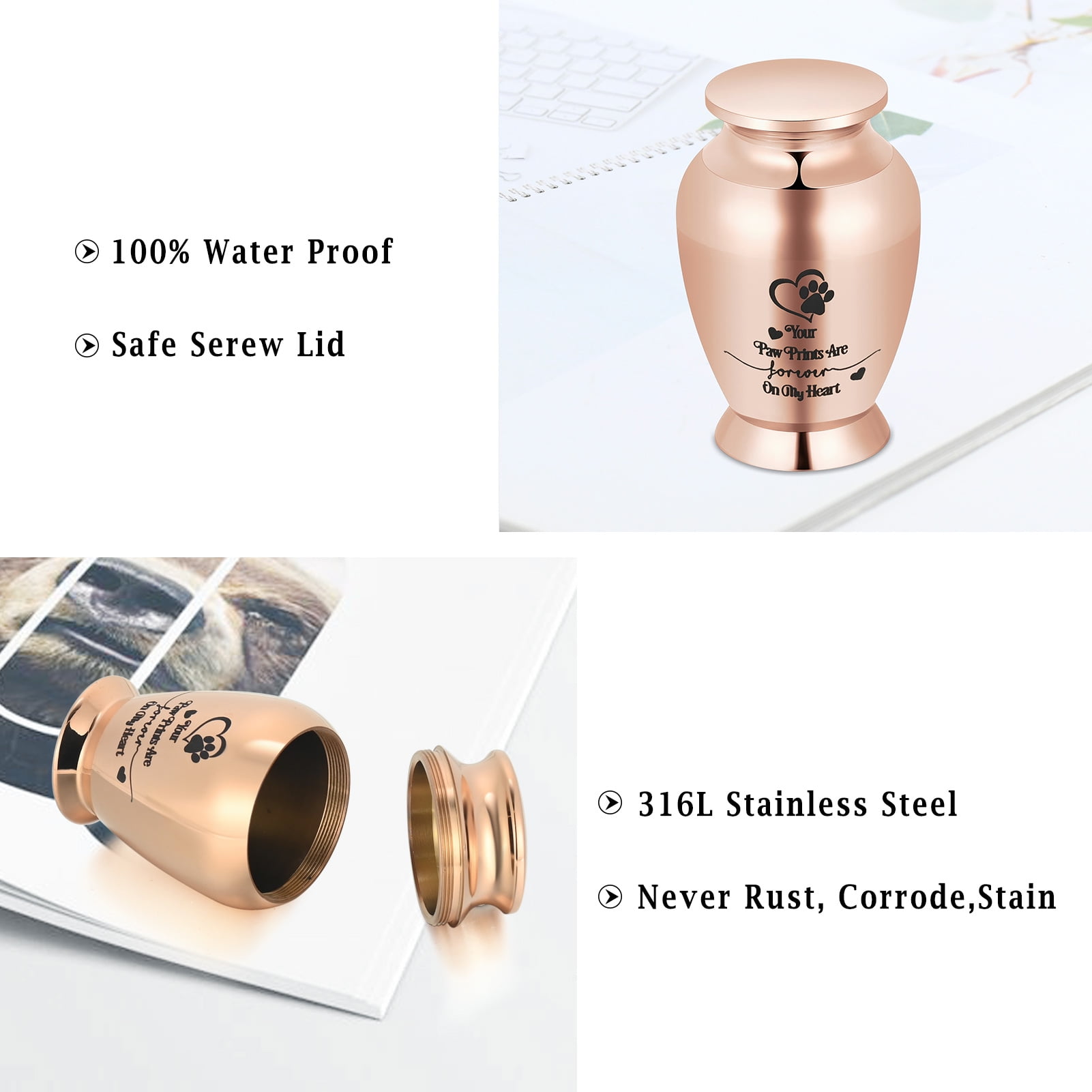 Small Keepsake Urns for Human Ashes 2.82 Inch Urn Cremation Urns for Ashes Stainless Steel Memorial Ashes Holder-Decorative Urns Keepsake Urns for Pet Cremation Urn