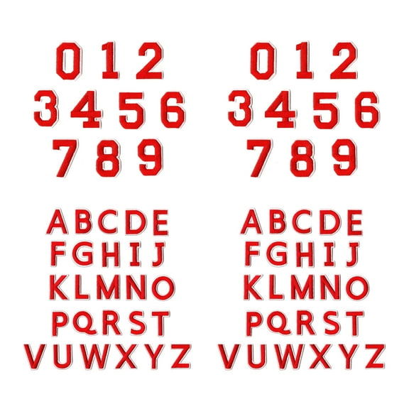 Embroidered Iron On Letter Number Set of 72 Reusable Fabric Patches for Garment Accessories