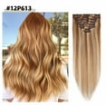 thumbnail image 2 of MY-LADY Balayage Clip in 100% Remy Human Hair Extensions 8Pcs Full Head Weft Highligh Hairpiece Long Straight #12P613 Golden Brown & Blonde 22inch, 2 of 10