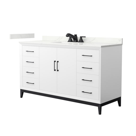 Wyndham Collection Wch818160s-Qtz-Us3mxx Amici 60" Free Standing Single Basin Vanity Set -