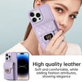 thumbnail image 4 of SaniMore for iPhone 14 Pro PU Leather Case, Multi-Functional Metal Snap Wallet Cover with Card Slot & Kickstand Shoulder Strap Full Body Protective Shell for iPhone 14 Pro, Purple, 4 of 9