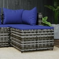 thumbnail image 1 of vidaXL Garden Footrest with Cushion Grey Poly Rattan, 1 of 4