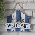 thumbnail image 2 of CATIEBYE outdoor beach decor WELCOME Wooden Fishing Net Sea Star Hanging Blue 1Pack, 2 of 6