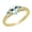 Aquamarine, variant on Collection 7X5MM Pear Amethyst & Round White Diamond 3 Stone Teardrop Engagement Ring for Women (0.10 ctw, Color I-J, Clarity I1-I2) in 14K Yellow Gold, Size 10