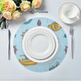 thumbnail image 5 of Round Placemats Set of 1 Heat Resistant Washable Kitchen Table Decorations 15.4in Submarines, 5 of 7
