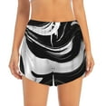 thumbnail image 2 of Daiia Abstract Black White Swirls Pattern Women's 2 in 1 Running Shorts - Lightweight Athletic Workout Gym Yoga Shorts Liner with Phone Pockets-Large, 2 of 7