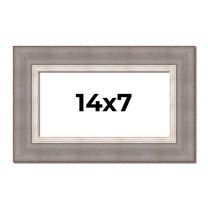 14x7 Frame Grey Real Wood Picture Frame Width 2.75 Inches | Interior Frame Depth 0.5 Inches | Linus