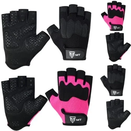 MT Weight Lifting Gym Gloves for Men and Women, Workout Training Gloves, Small–2XL, Pink