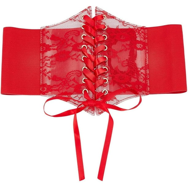 1 pieza de corsé de encaje para mujer, elegante, ancho, elástico, ajustable, para vestidos de costura.