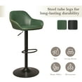 thumbnail image 3 of Glitzhome  42"H Mid-Century Adjustable Faux Leather Swivel Bar Stools Low Back Hunter Green Set of 2 Foam, Steel Faux Leather, Foam Footrest, Padded, 3 of 5