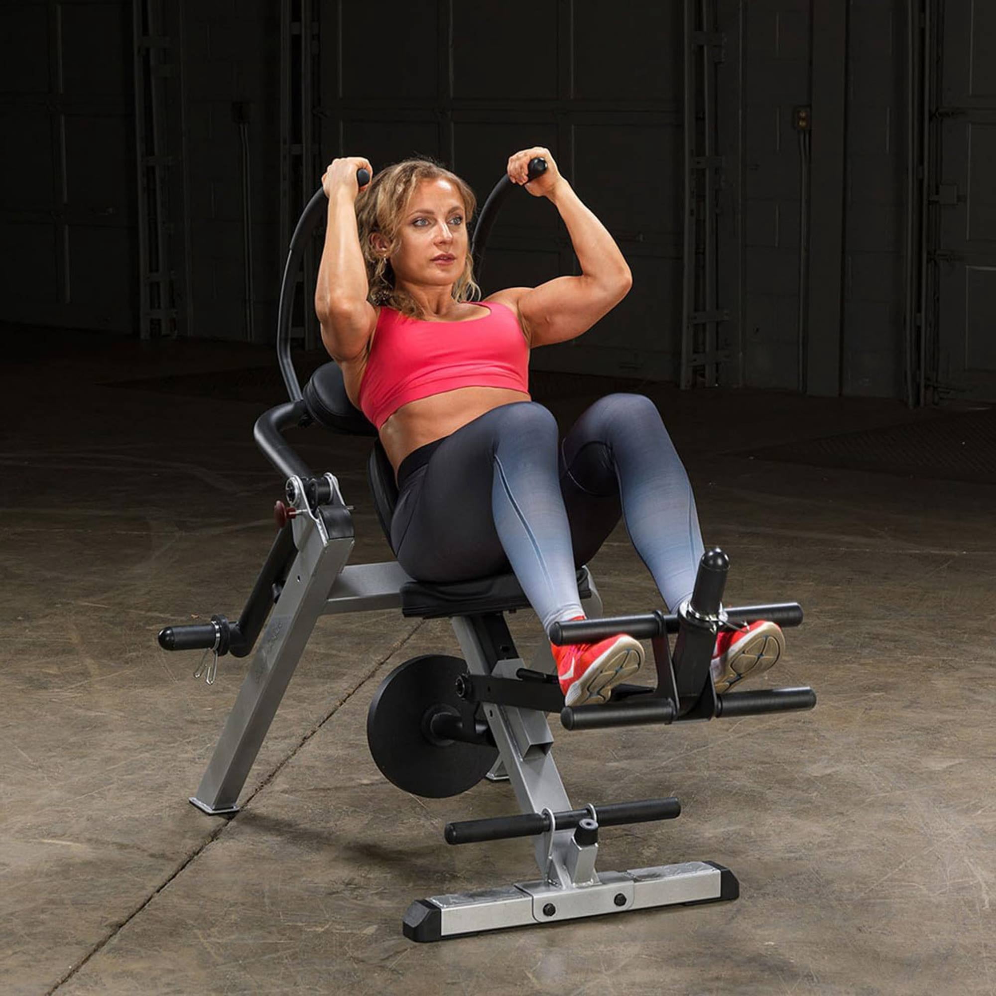 Body Solid GAB300 Semi Recumbent Ab Bench w/ Steel Frame for Abs & Obliques, Black