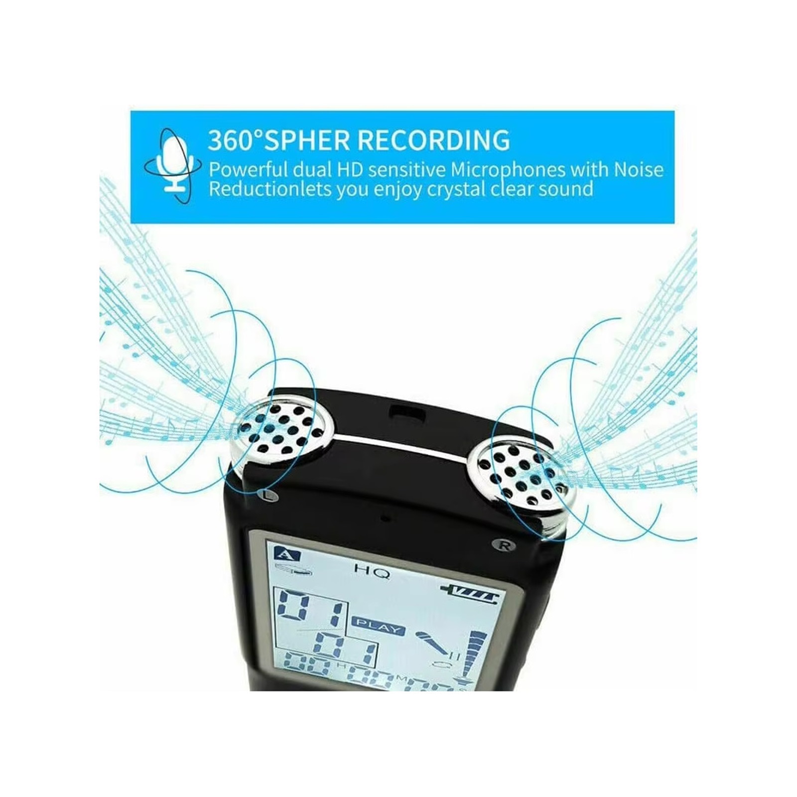 Voice Activated Recorder with Earphone & USB Charge Cable, Digital Voice Recorder with Playback ,Multi-Function
