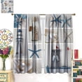 thumbnail image 3 of Beach Seashell Blackout Windows Curtains, Coastal Nautical Sea Starfish Rod Pocket Curtains for Boy Home Decor, for Living Room Bedroom 26(W)*84(L) 2 Panels, 3 of 6