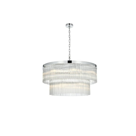 Elegant Lighting Harlow 32 Inch Chandelier In Chrome