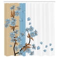 thumbnail image 2 of Ambesonne Japanese Shower Curtain, Romantic Sakura Blooms Art, 69"Wx70"L, Dark Sand, 2 of 4