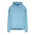 thumbnail image 5 of RYRJJ Womens Oversized Hoodies Lightweight Sweatshirts Long Sleeve Side Slit Pullover Shirts Fall Winter Hooded Tops with Pocket(Blue,XXL), 5 of 7