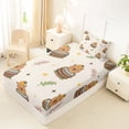 thumbnail image 4 of Erosebridal Funny Capybara Twin Sheet Sets For Capybara Lover,Orange Loves Pattern Bedding For Kids Girls 3pcs, 4 of 6