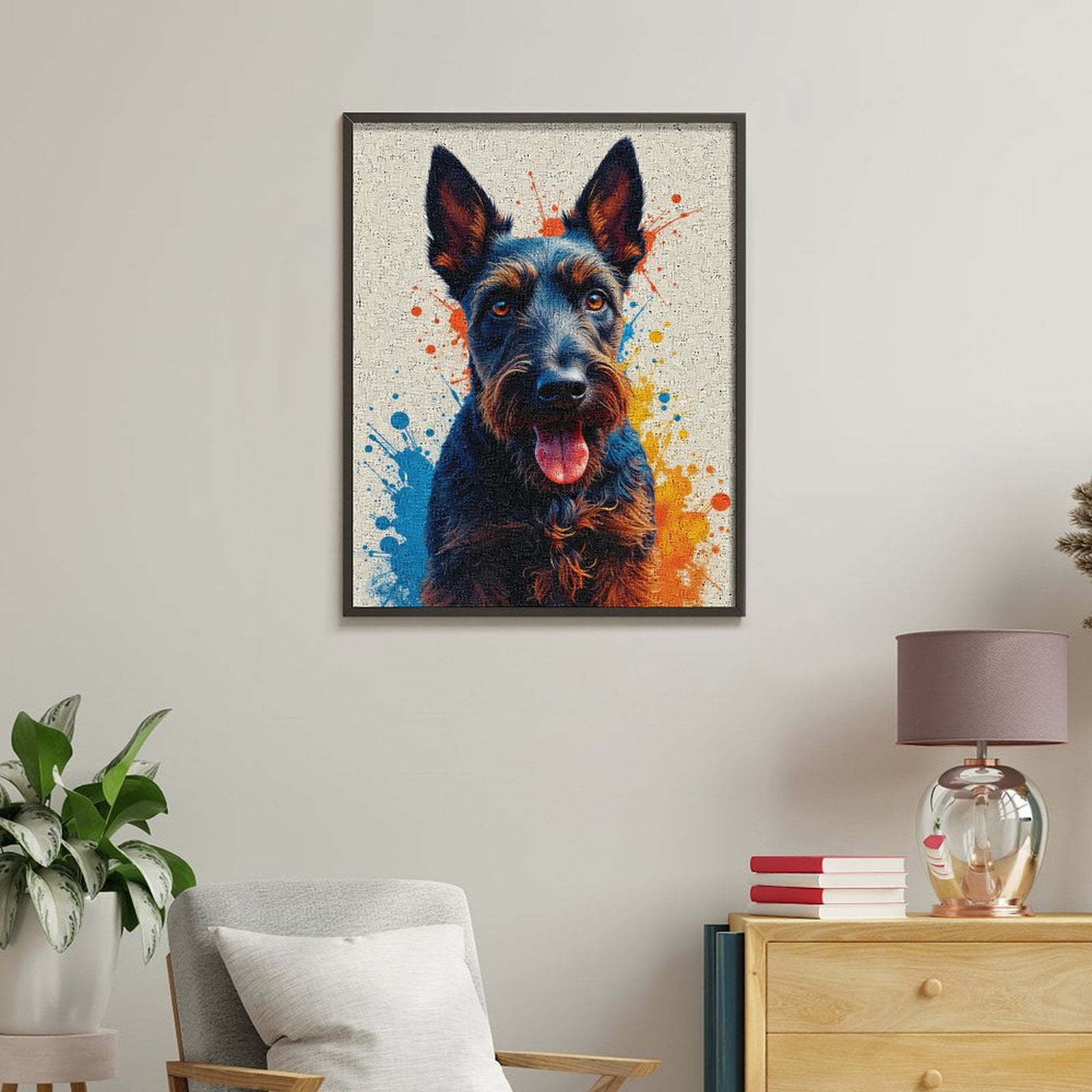 Paint By Numbers Kit for Adults Beginner - DIY Dog Art Color Splash Portrait Canvas Painting Kits for Adults, Frameless Paint By Number for Adults for Home Wall Decor 16x20 Inch
