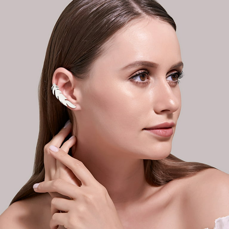 1Pc Bow Pendant Stud Earrings with Ear Cuff Trendy Women Fashion Earrings