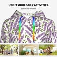 thumbnail image 4 of Xecao Lavender Flowers Pattern Hoodies for Women Sweatshirts Long Sleeve Sweatshirts Pullover Outfits with Pocket-X-Large, 4 of 7