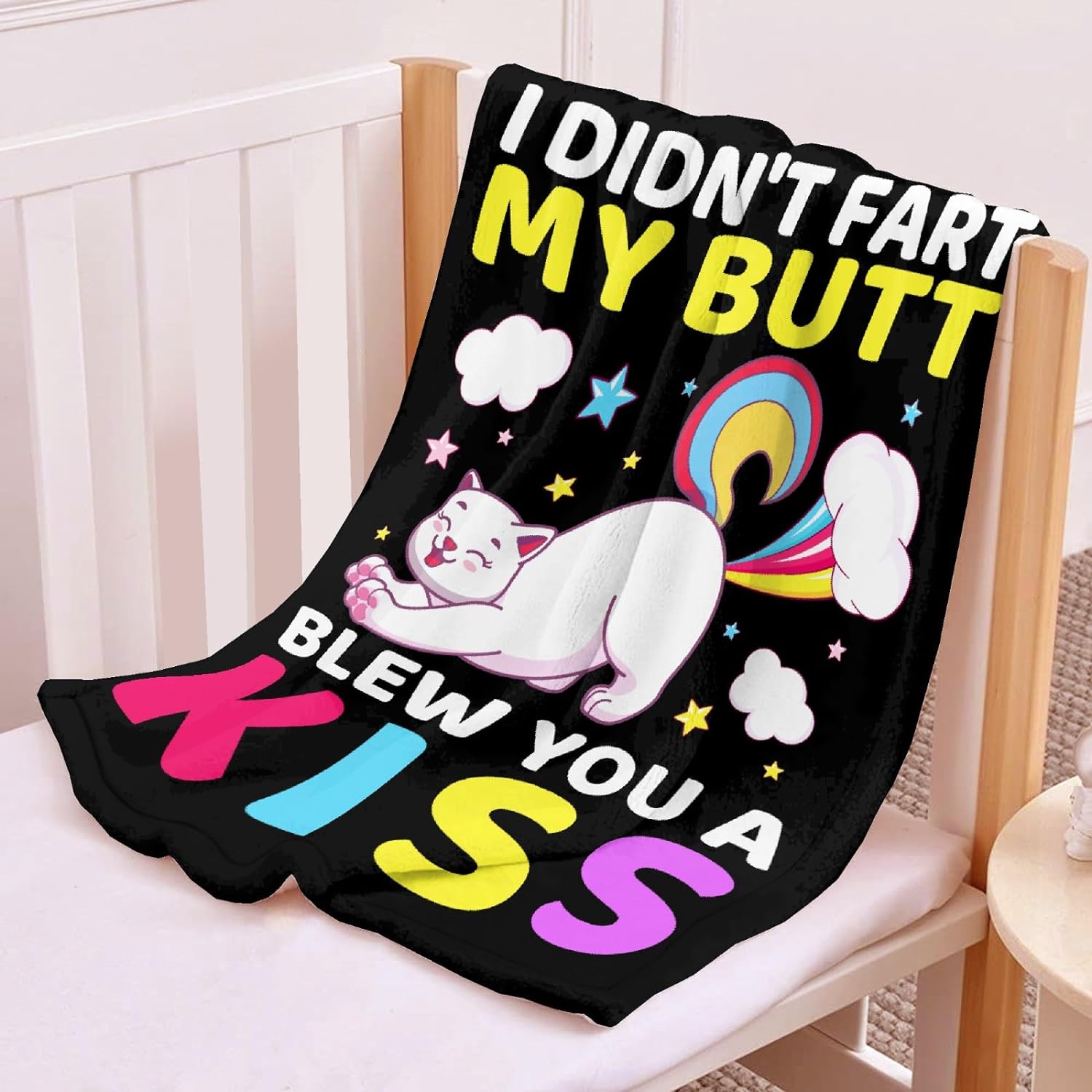 Funny Cat Blanket Gift for Girls Boys 40x50 Inches Soft Flannel Throws Blankets Funny Gift for Teen Women Men Adult Cute Cat Lover Gifts for Birthday Christmas Halloween Bed Sofa Couch