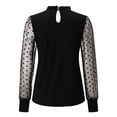 thumbnail image 2 of Blusas Termicas Gibobby para mujer con panel de encaje Polka Dot mangas de malla Volantes Cuello falso XXL, 2 of 4