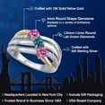 thumbnail image 2 of Gem Stone King 925 Silver and 10K Yellow Gold Pink Moissanite and London Blue Topaz and Lab Grown Diamond Engagement Ring for Women | 0.94 Cttw | Round 4MM | Birthstone | Size 6, 2 of 6