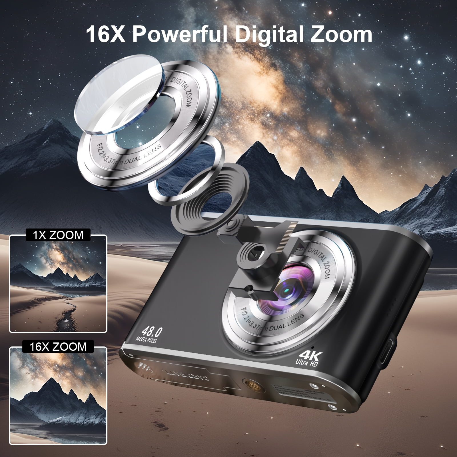 ACTITOP デジタルビデオカメラ 4K HDR 48MP ACTITOP デジタルビデオカメラ 4K HDR 48MP