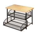 thumbnail image 2 of Organizador de encimera para cafetera, estante de almacenamiento para impresora, especias y cocina Negro de 2 niveles, 2 of 8