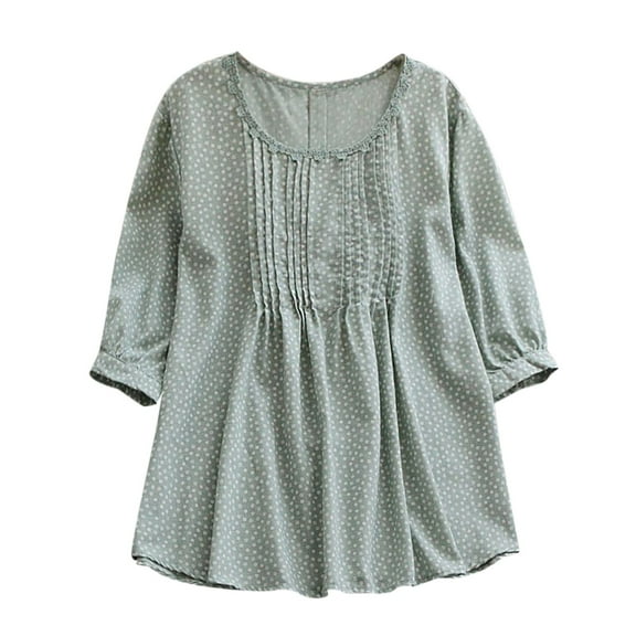Summer Tops, Tops for Women Trendy, Women's Loose Fit Polka Dot Lace Top for Casual and Everyday Comfort