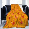 thumbnail image 7 of Fleece Throw Blanket Red Crab Print Reversible Plush Fluffy Large Big Blanket for Sofa Couch Bed-40"x30", 7 of 7