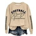 thumbnail image 2 of Xdegoge Plus Size Oversized off The Shoulder Sweatshirt for Women Long Sleeve Round Neck Sweatshirts Fall Pullover Tops Loose Workout Shirts Ropa De Dama Beige L, 2 of 4