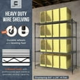 thumbnail image 4 of CAPHAUS NSF Heavy Duty Commercial Adjustable Wire Shelving w/ Wheels & Leveling Feet, Kitchen Storage Metal Shelf, Garage Storage Shelving, Utility Wire Rack Storage Unit, Black 30 x 14 x 64 5-Tier, 4 of 9