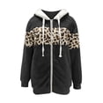 thumbnail image 3 of Winter Coat Plus Size Winter Jacket for Women Long Sleeve Hooded Coats Fleece Plush Thermal Outfit Color Block Zipper Outerwear Abrigos de Mujer, 3 of 6