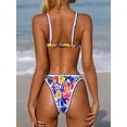 thumbnail image 3 of HaiiMeid Women's Two Piece Swimsuits Floral Print Triangle Bikini Sets for Women High Cut Bathing Suit, 3 of 4