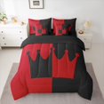 thumbnail image 3 of Homewish Black Red Crown Bedding Comforter Set 7 Pieces for Couple, Romantic Valentines Day Full Bedding Set, King and Queen Reversible Fitted Sheet Flat Sheet, Ultra Soft Bedroom Decor, 3 of 8