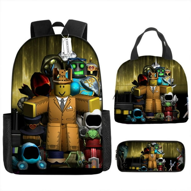 ROBLOX Mochila Virtual World para estudiantes de primaria y secundaria, Bolsa Escolar de dibujos animados de Anime para niños y niñas