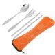 thumbnail image 3 of Vajilla para acampar - Palillos portátiles de acero inoxidable con cuchara y tenedor con bolsa de almacenamiento Juego de cubiertos para acampar(naranja), 3 of 5
