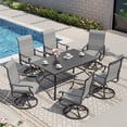 thumbnail image 6 of Techmilly Outdoor Dining Chairs , Patio Swivel Chairs Set of 6, Support 400lbs , Light Grey, 6 of 11