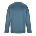 thumbnail image 4 of Wyobmus Mens Fleece Crewneck Sweatshirts Relaxed Fit Plain Sport Pullover Sweatshirt Long Sleeve Solid Tops Sweatshirt M-5XL Blue, 4 of 4
