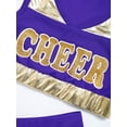 thumbnail image 6 of DPOIS Kids Girls Cheerleading Costume Skirt Set Crop Tops Pleated Skirt Purple 16, 6 of 7