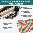 thumbnail image 3 of FORMRS Tote Bag for Women Quilted Large Capacity Travel Work Carry On Shoulder Handbag, Beige Abstract Wavy, 3 of 7