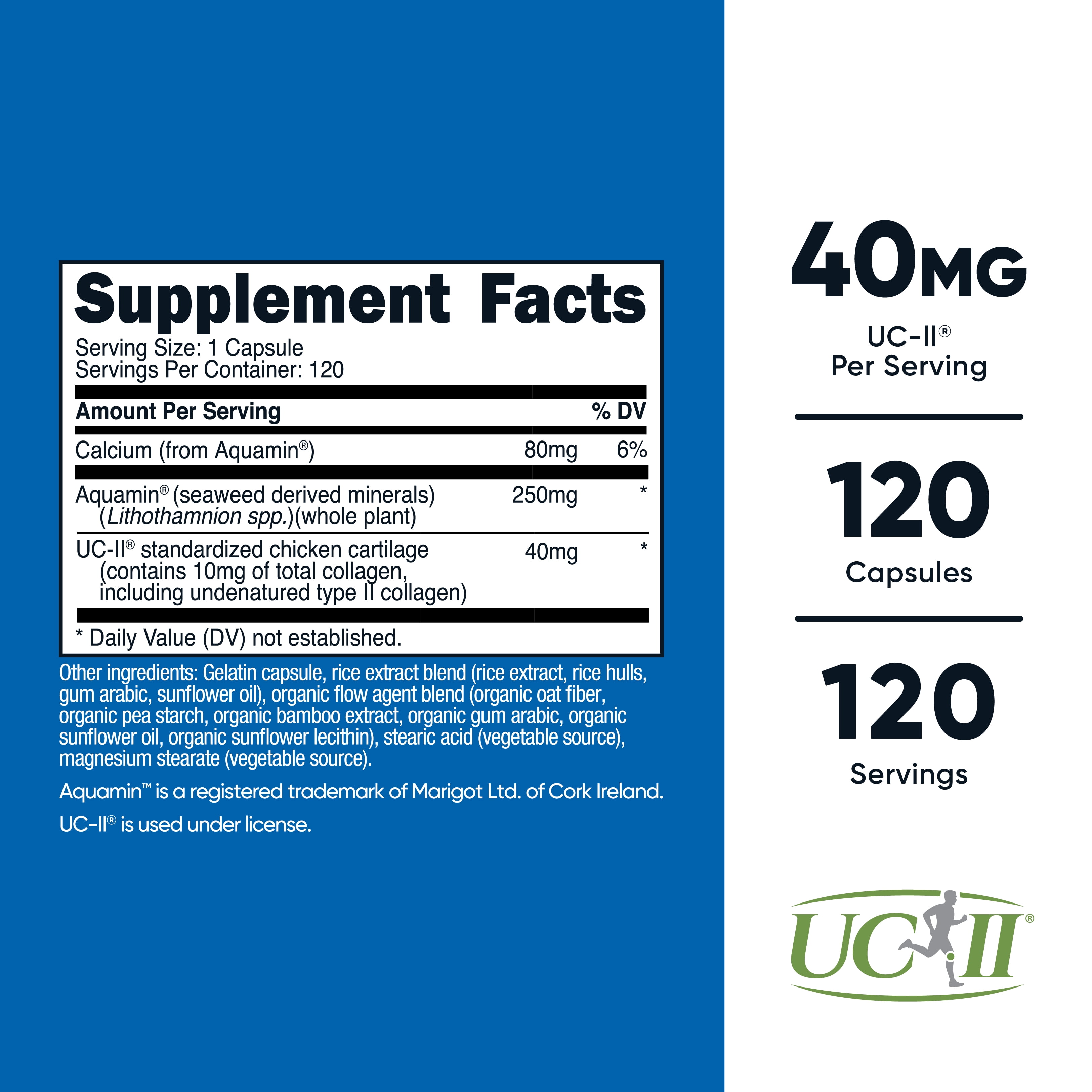 Nutricost UC-II Collagen (40mg) 120 Capsules - With Undenatured Type II Collagen, GMO-Free, Gluten-Free