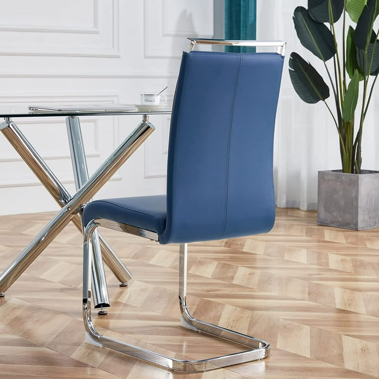 Sumdeal Set of Modern Dining Chairs, Upholstered PU Leather